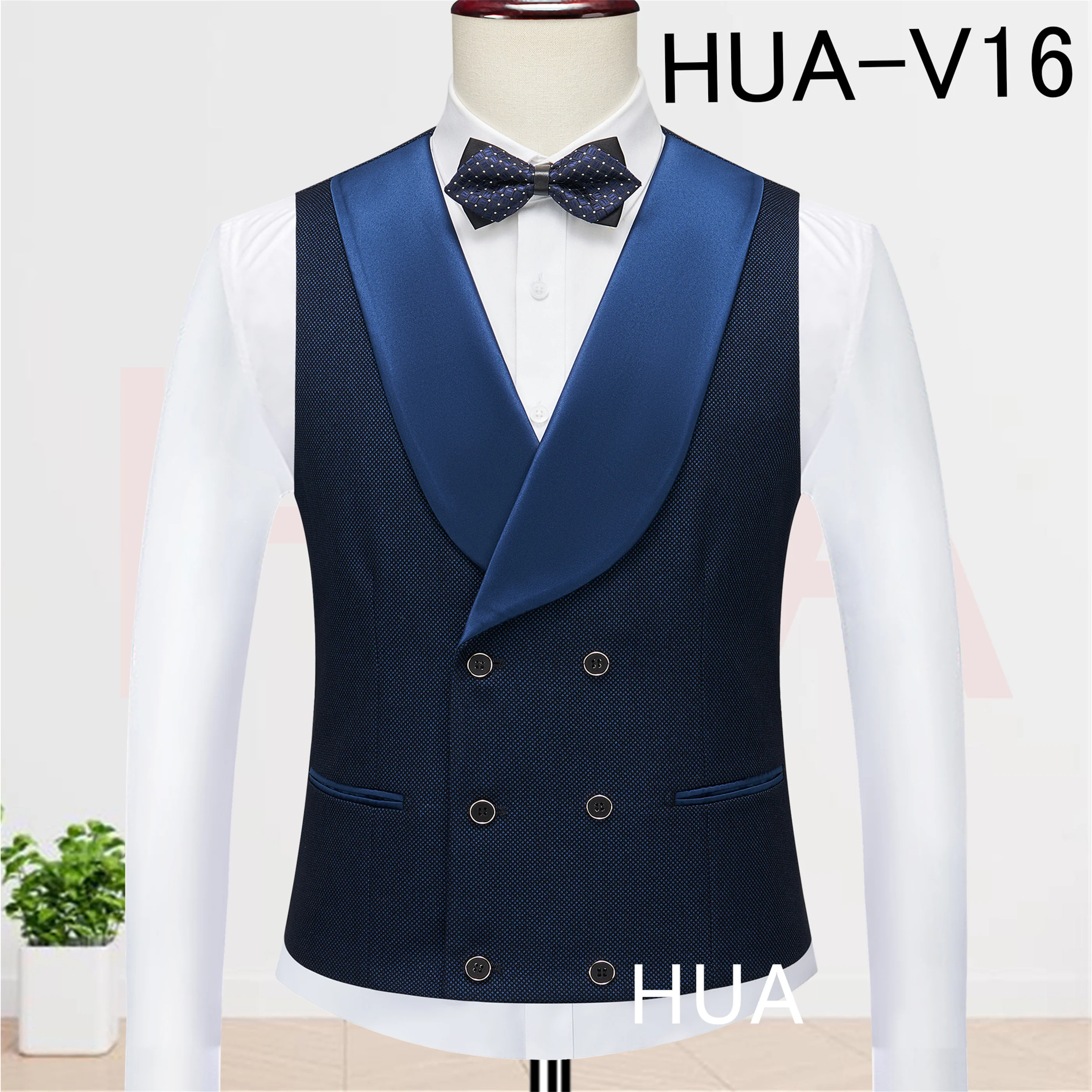 

Thorndike 2026 High Quality Tweed Men Vest Navy Satin Lapel Waistcoat Sleeveless Jacket Formal Groomsmen Wedding Party Wear Vest
