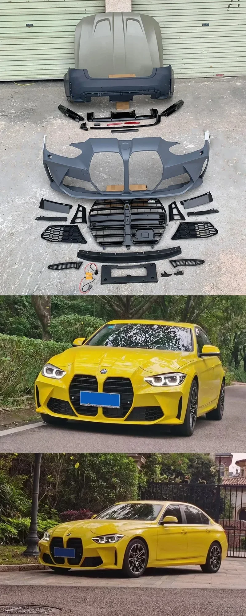 

Suitable For 13-19 BMW 3 Series F30F35 Modified M3 Large Mouth Front Bar Rear Bar Large Surround New M3 Front Bumper