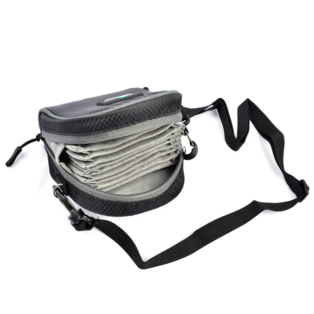 Lightdow Portable Camera Filter Bag Dustproof Camera Lens Filter Bag Filter Pouch Shoulder Case with Belt for Photography