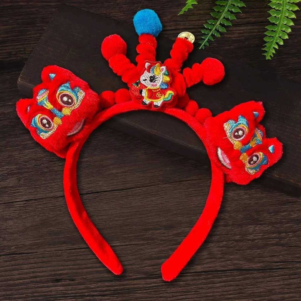 

Повязка на голову «Принцесса-лошадь» к Новому году, с вышитым бантом, красная, с кисточками, в древнем стиле, для вечеринок