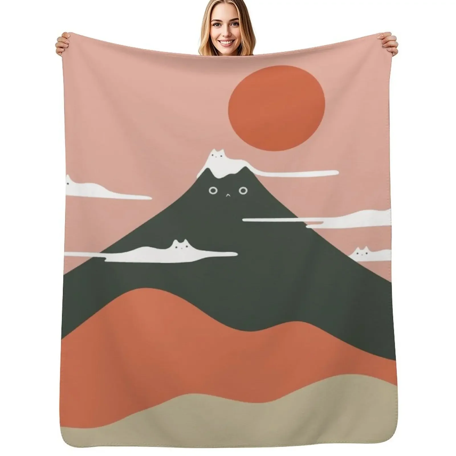 

Cat Landscape 72A Throw Blanket Stuffeds Designers Soft Plaid Decorative Throw Blanket