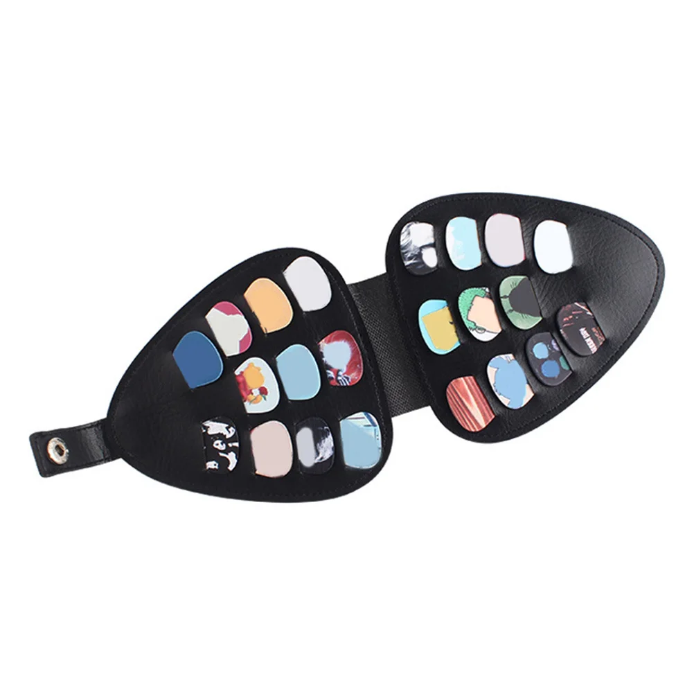 

1Pcs Guitar Pick Storage Case 22 Slots Durable PU Material Lightweight Metal Button Design Prevent Loss for Music Party School
