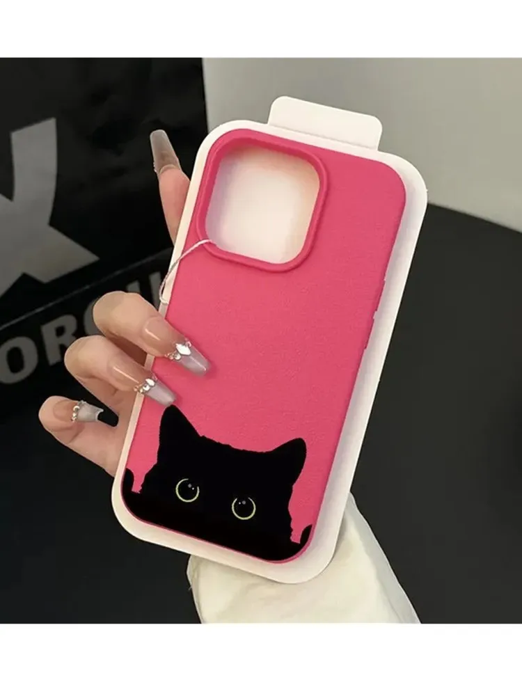 Dmamwj gato bonito caso de telefone à prova de choque para iphone 16 pro max 15 14 plus 13 11 12 capa traseira para iphone xr xs max x escudo pára-choques