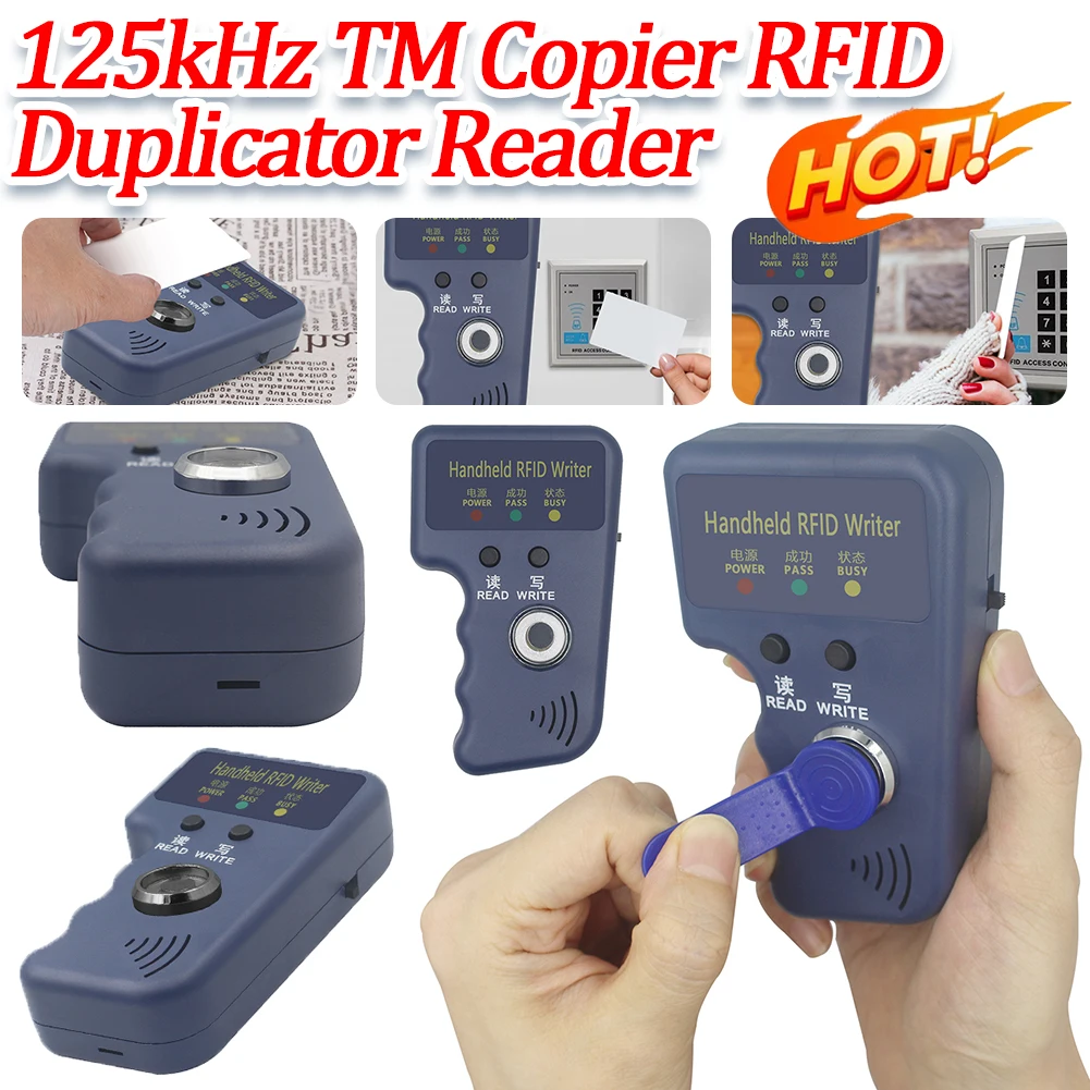 125kHz TM Copier Handheld Keys Tag Card Copier RFID Card Reader Copier Duplicator Handheld RFID Writer for T5577 EM4305 CET5200