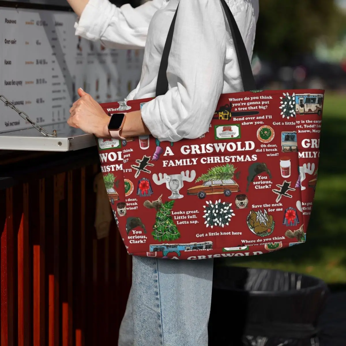 Christmas Vacation Collage Beach Tote Bag Sport Gym Yoga Duffle Large Tote Bag Women Travel Bag Fitness bag