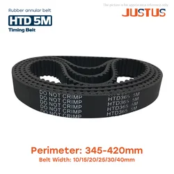 HTD 5M High-Quality Rubber Timing Belt Perimeter 345/250/360/365/370/380/385/390/395/400/405/410/415/420mm Width 10/15/20/25/30/