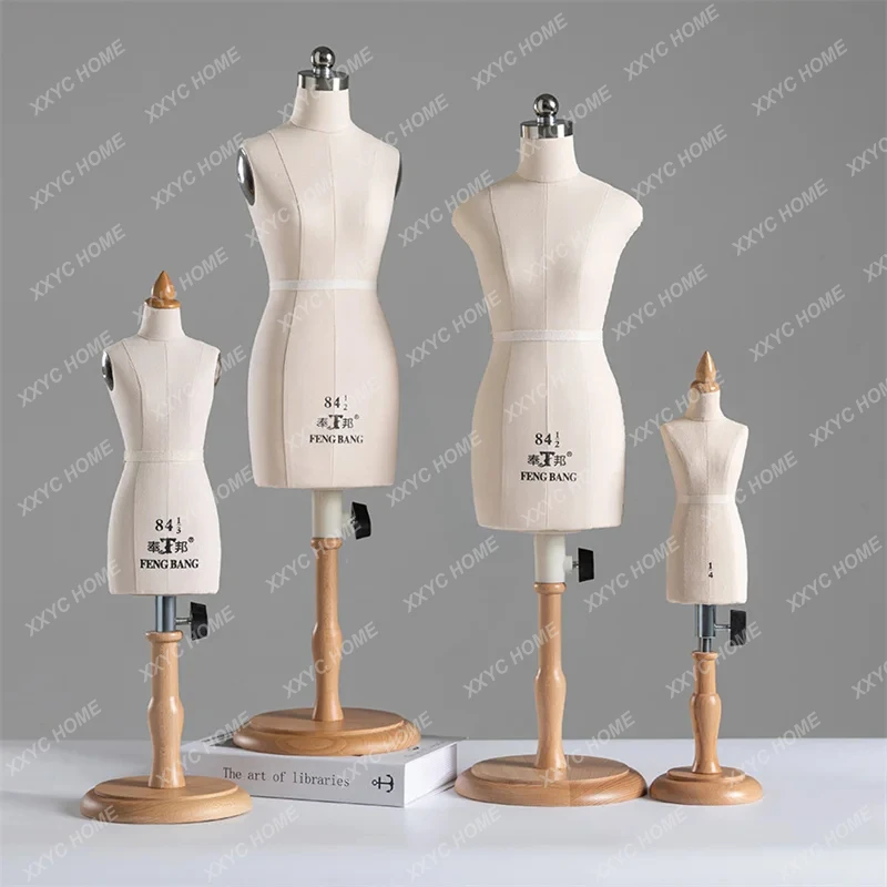 

Human Torso Wood Sewing Female Mannequins Body Apparel Sewing Supplies Mini Sewing Mannequin dummy Strap Clothing Cut Can Pin Z