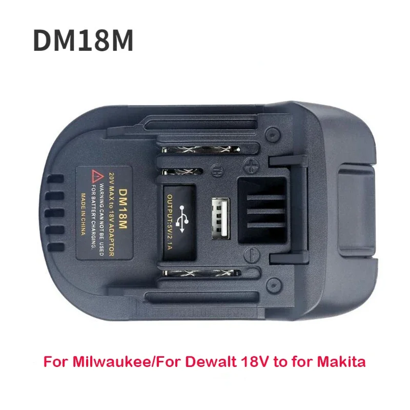 Power Tool Adapter DM18M etc. Converter for Dewalt 18V Li-ion Battery for Makita/Milwaukee/Bosch/Ryobi/Metabo/Worx/Devon Tool