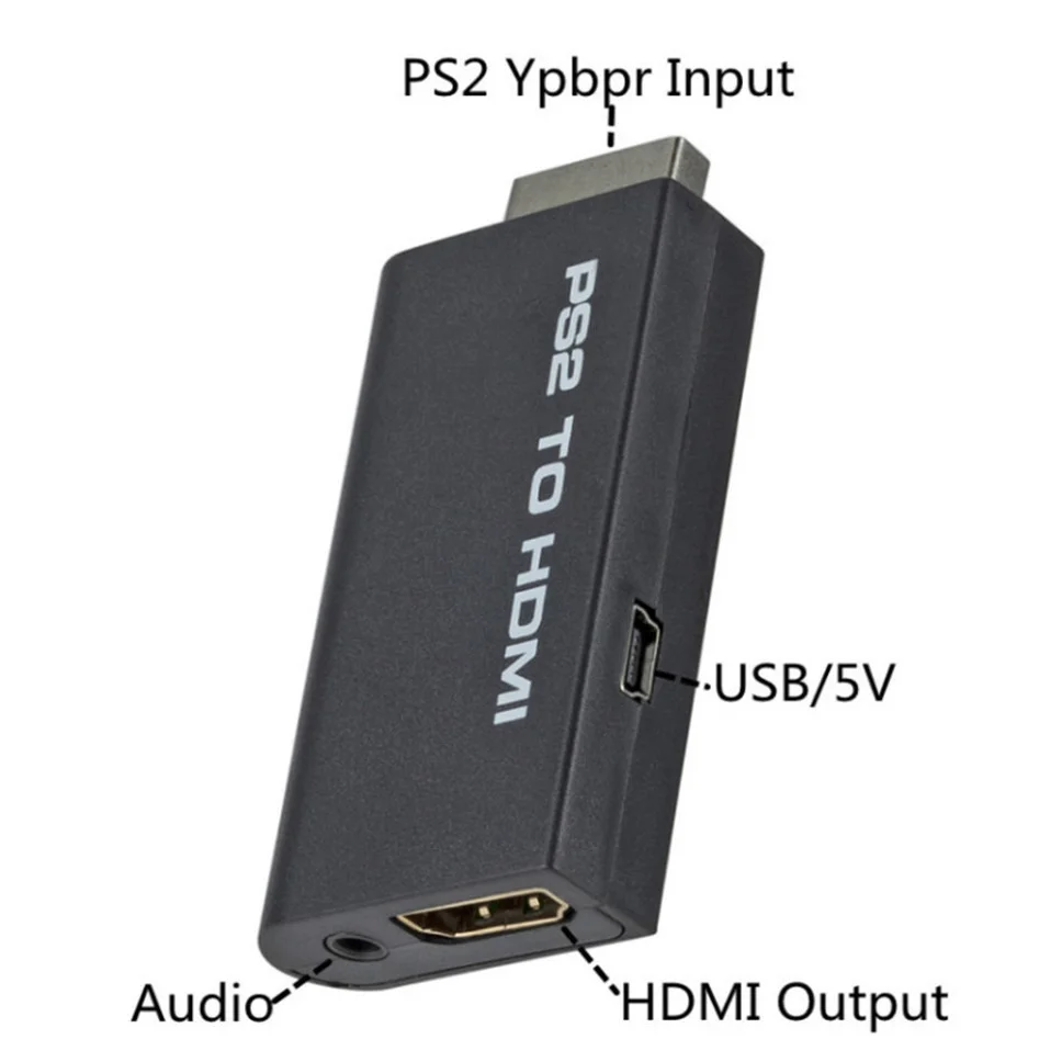 PS2 to HDMI-compatible Converter 480i/480p/576i PS2 Audio Video Adapter With 3.5mm Audio Cable Supports PC All PS2 Display Modes