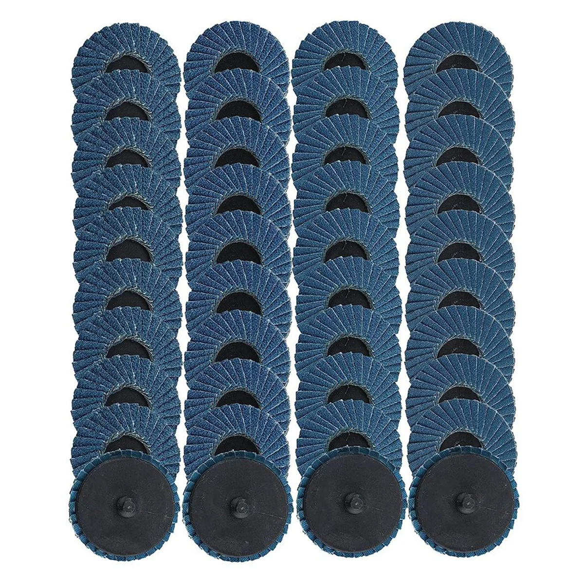 

40Pcs 2 in Roll Lock Flap Discs with 1/4inch Holder Die Grinder Attachments 40/60/80/120 Grit Grinding Wheels