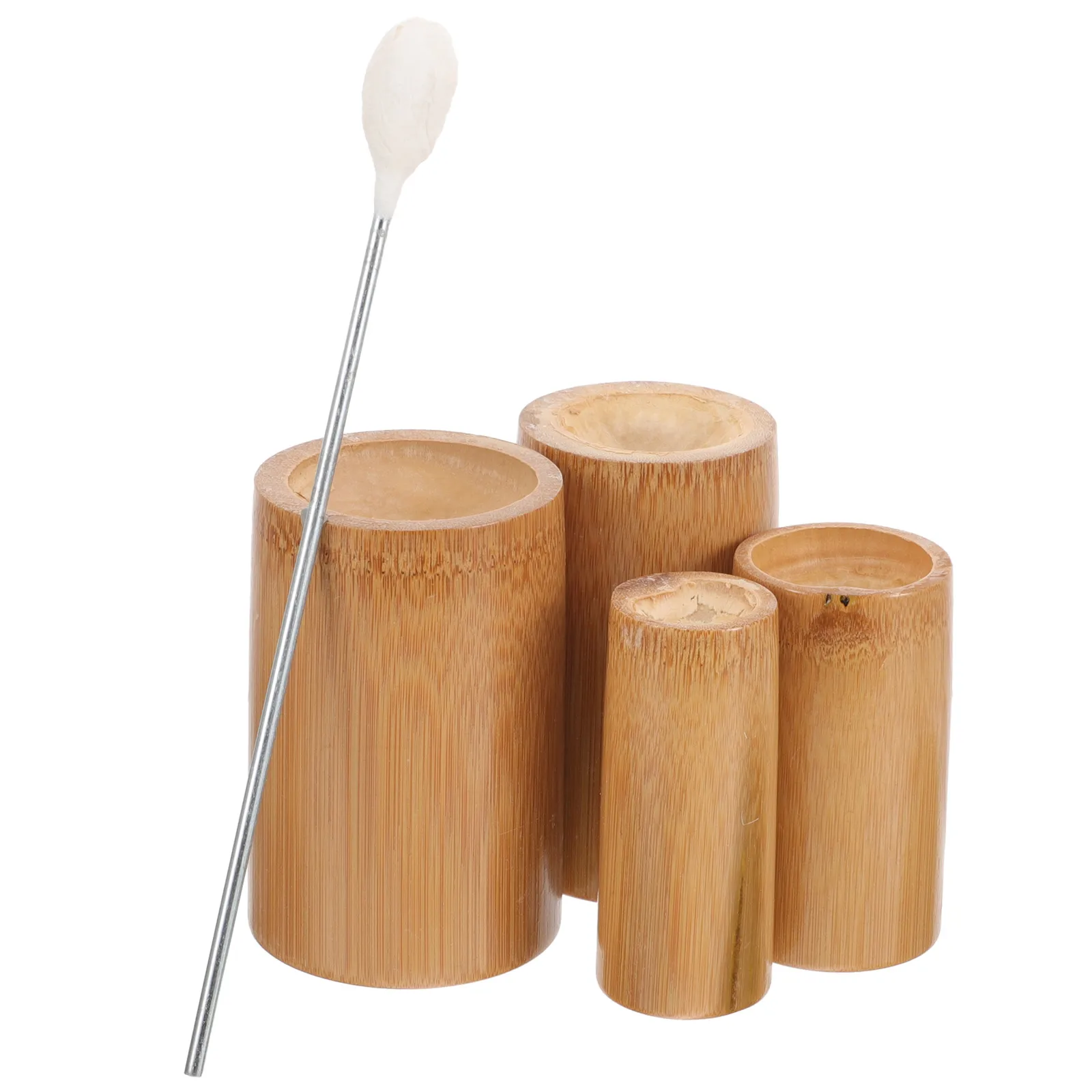 1Set Bambus Schröpfen Gläser Wiederverwendbare Körper Muskel Schröpfen Set Professionelle Therapie Massage Tassen für Schmerzen Relief Tragbare