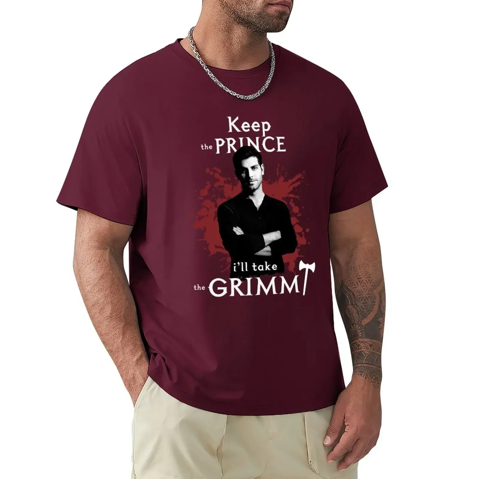 Keep the prince, I'll take the Grimm T-Shirt boys animal print graphics aesthetic clothes Men's clothing Short Sleeve fashion