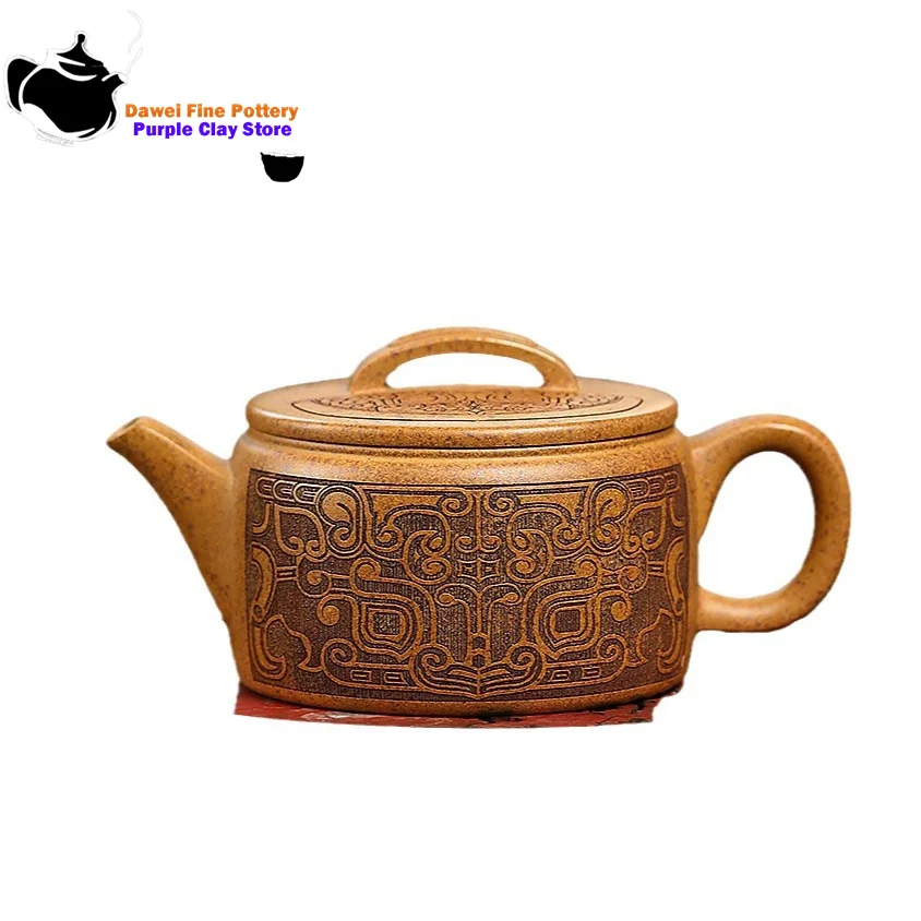 Teiera Yixing in argilla viola, sezione minerale originale, fango, antico forno di drago, piastrelle Han a legna, set da tè Kung Fu, teiera cinese