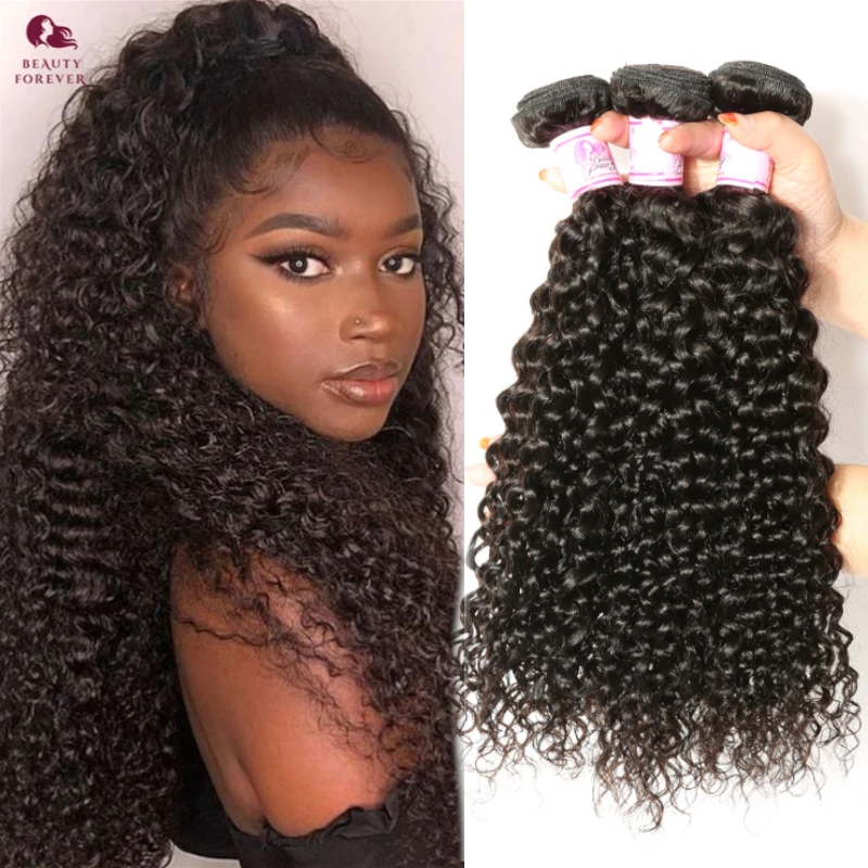 Beauty Forever Grade 12A Jerry Curly Human Hair Bundles 100% Raw Human Hair Weave Deep Wave Bundles Remy Human Hair Weft