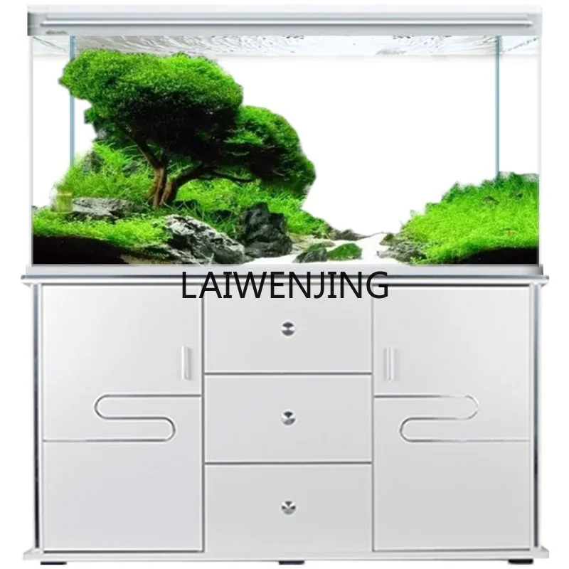 

HLZ aquarium medium living room household self-circulation creative glass ultra-white fish tank