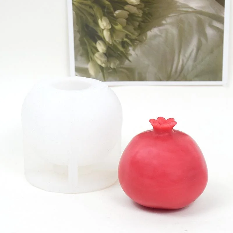 Creative Pomegranate Candle Silicone Mold DIY Handmade Gypsum Carving Art Aromatherapy Home Decor Ornament Making Gift