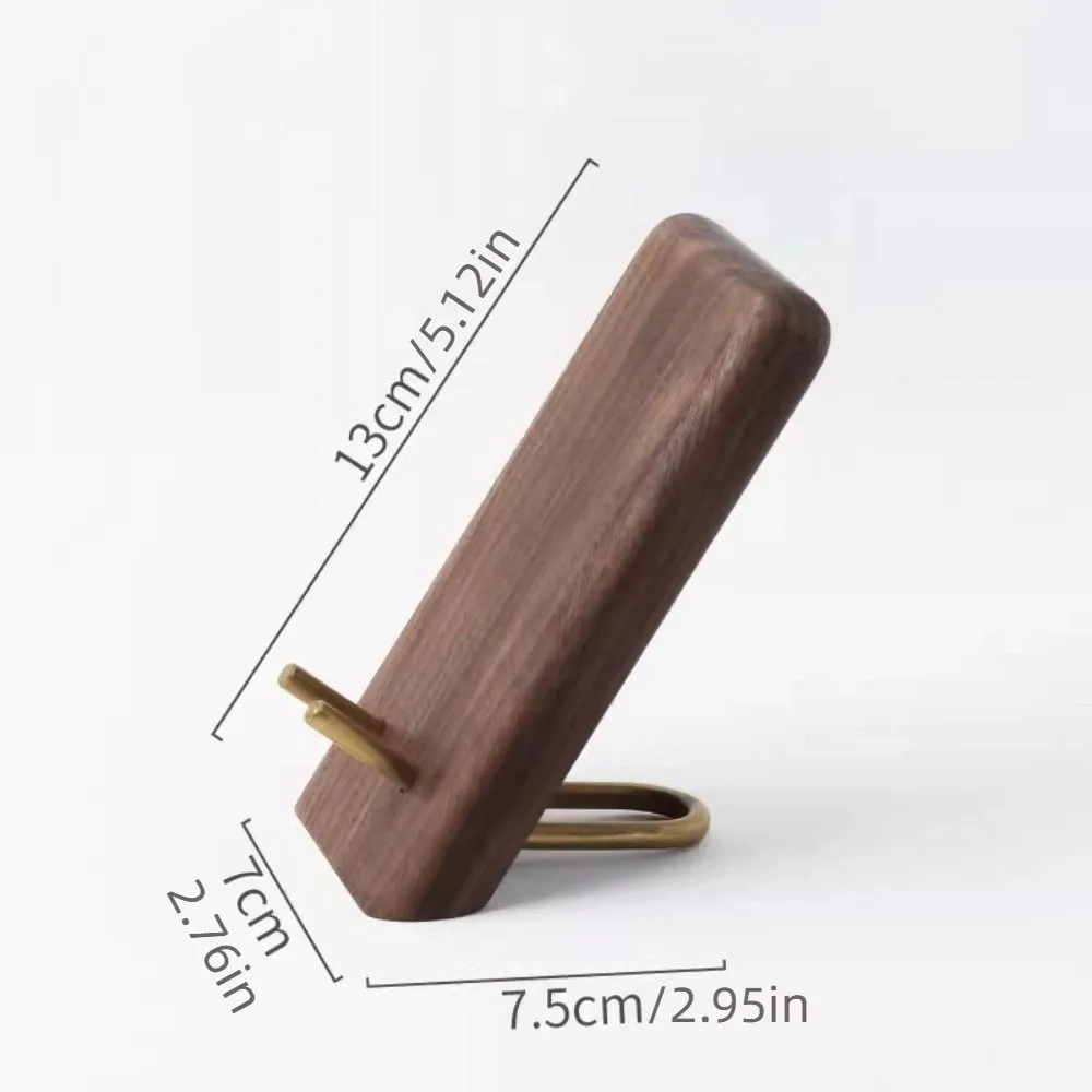 Wooden Lazy Phone Stand Vintage Black Walnut Desktop Phone Holder Universal Multifunction Small Tablet Holder