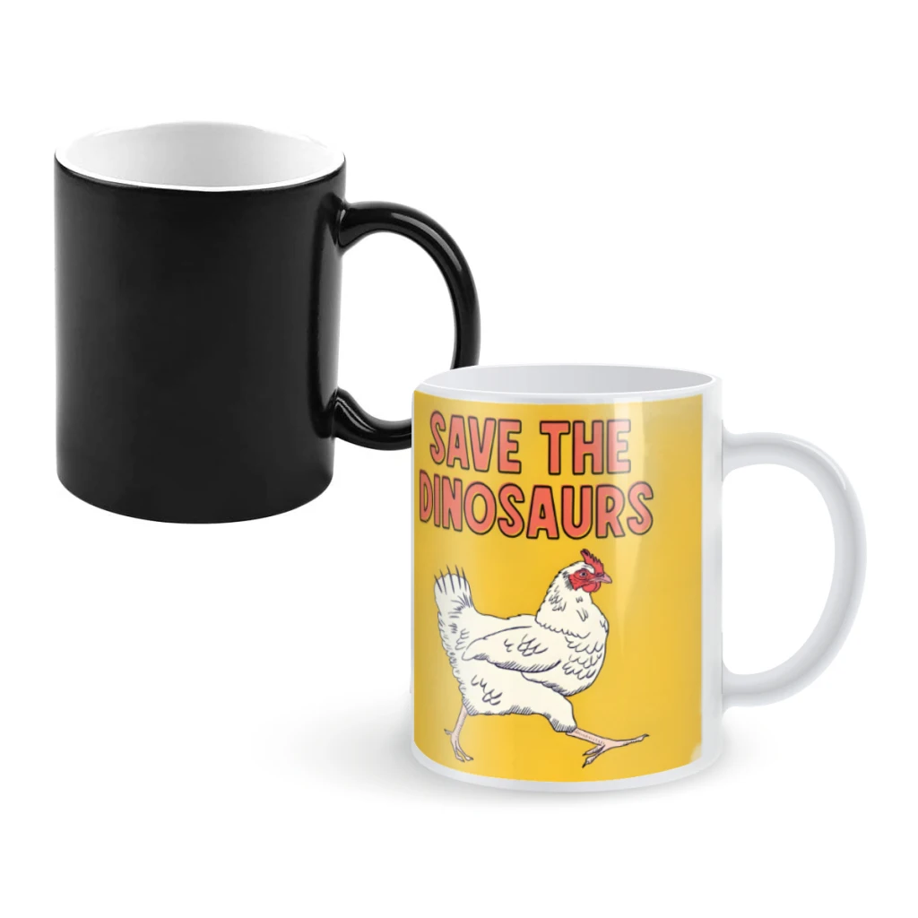 

Save the Little DinosaursCoffee Mugs And Mug Creative Color Change Tea Cup Ceramic Milk Cups Novelty Gifts