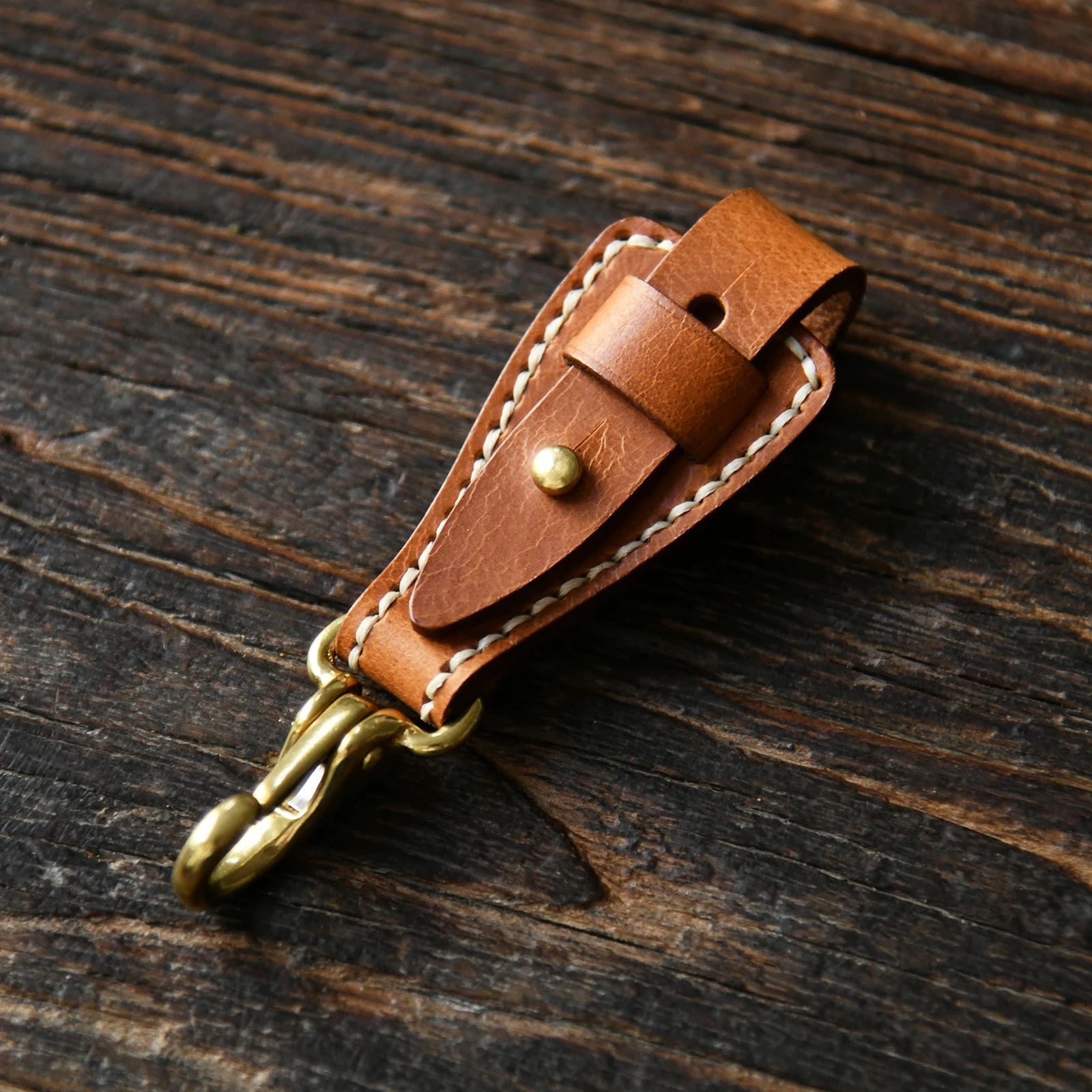 100% Genuine Leather Key Holder For Men Male Vintage Handmade EDC Waist Hanging Belt Loop Keychain Clip Key Hook Chain Buckle