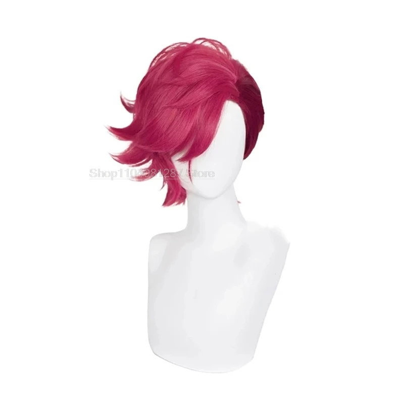 Vi Jinx Parrucca Cosplay Arcane Stagione 2 Vi 45 cm Capelli neri rosa Jinx 45 cm Capelli blu Donna Uomo Halloween LOL Gioco di ruolo Parrucca + Protezione parrucca