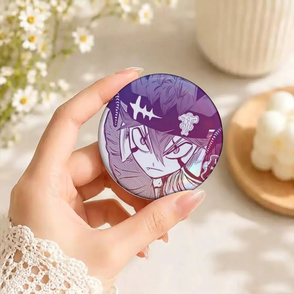 Popular Black Clover Asta Enamel Pin Tinplate Round Brooch Cosplay Nijigen Otaku Culture Badge 25mm 32mm 44mm 58mm view 5
