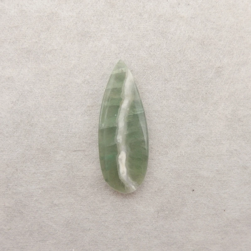 

B&F Handmade Green Fluorite Pendant Beads Genuine Natural Stones Unique Jewelry And DIY Earring Beads 45x17x5mm 7.5g