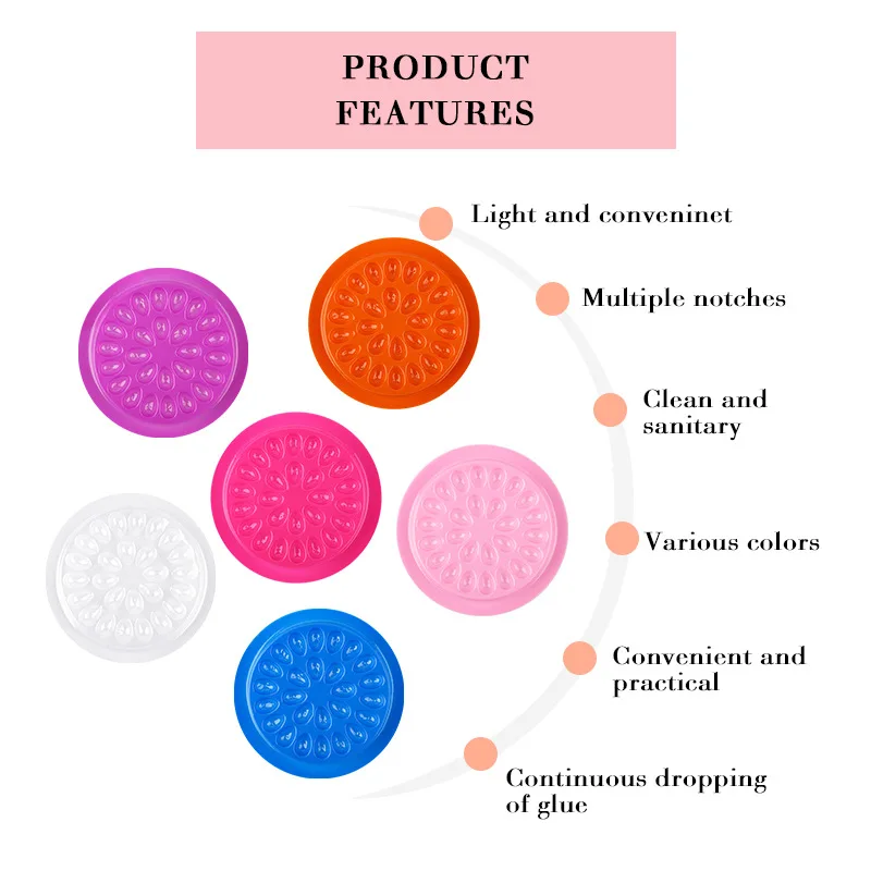 ที่วางกาวติดขนตา50/100ชิ้นอุปกรณ์ตัวต่อขนตาแท่นวางกาวปะเก็นพลาสติกเครื่องมือแต่งหน้า