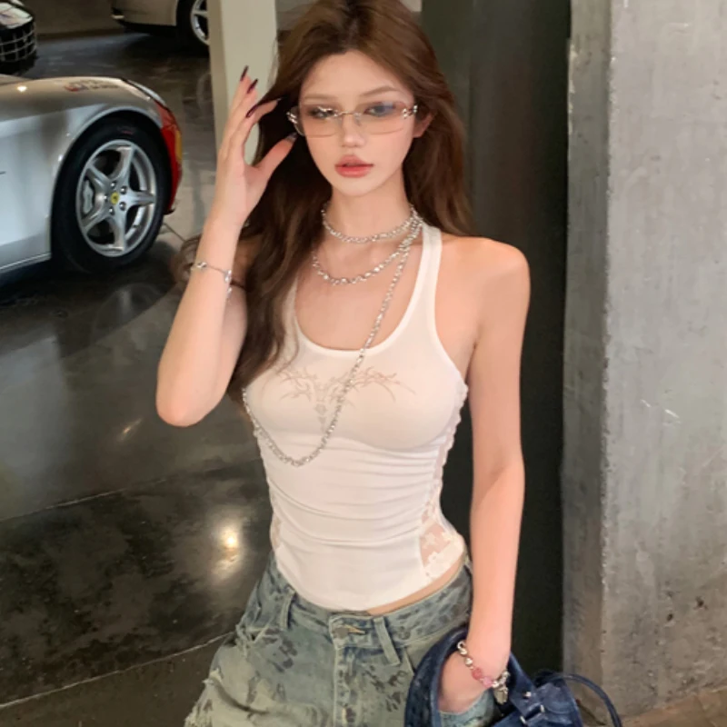 

Korean Popular Clothes Women Sexy Shoujo Girl Tops Women's Clothing Designer Clothing for Woman Camisole Tanks & Camis Y2k Top