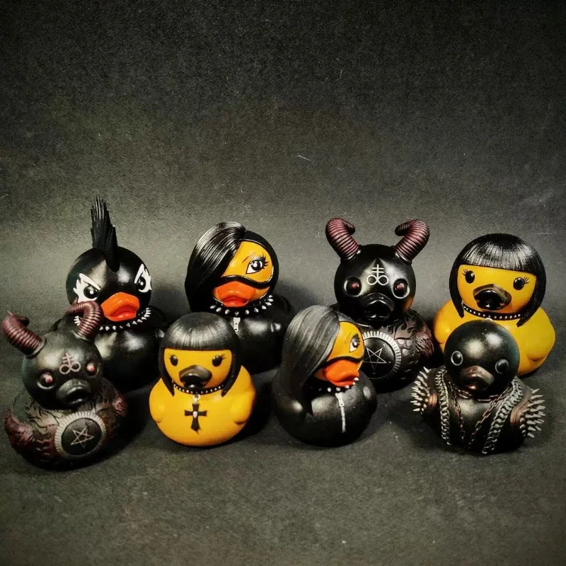 Devil Punk Duck Desktop Ornament Electric Syllable Death Rock Duck Dark Halloween Decoration Doll