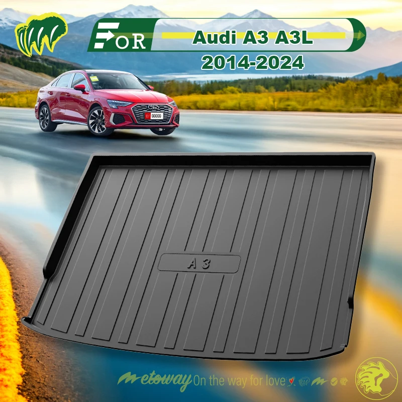 

For Audi A3 A3L 2014-2024 Custom Fit Car Trunk Mat All Season Black Cargo Mat 3D Shaped Laser Measured Trunk Liners