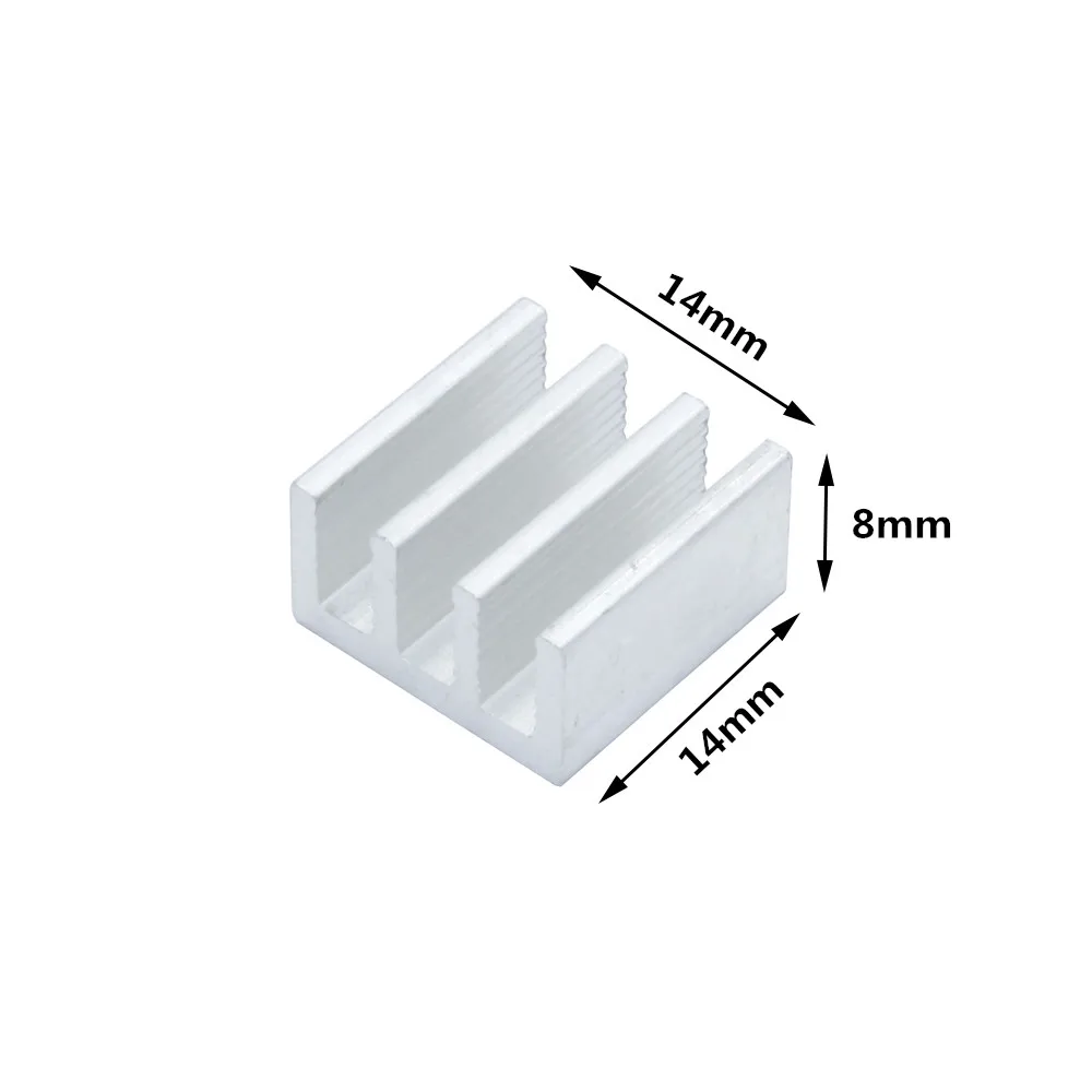 14x14x8mm 50pcs Aluminum Heatsink Mini Heat sink for Electronic IC Chip MOS Raspberry pi Cooling With Thermal Tape