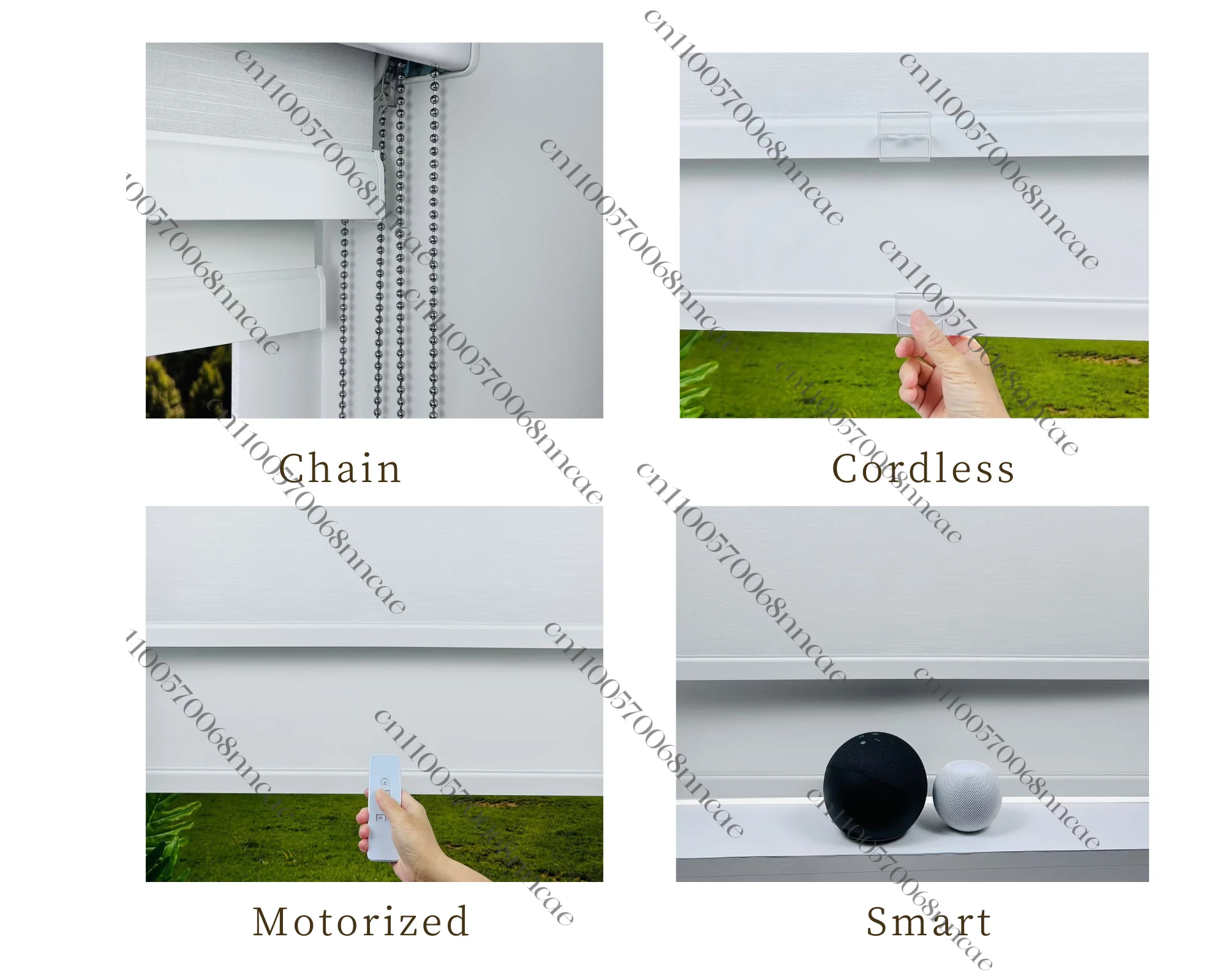 Smart window roller shutter electric day/night blackout sun protection double layer fabric waterproof solid color