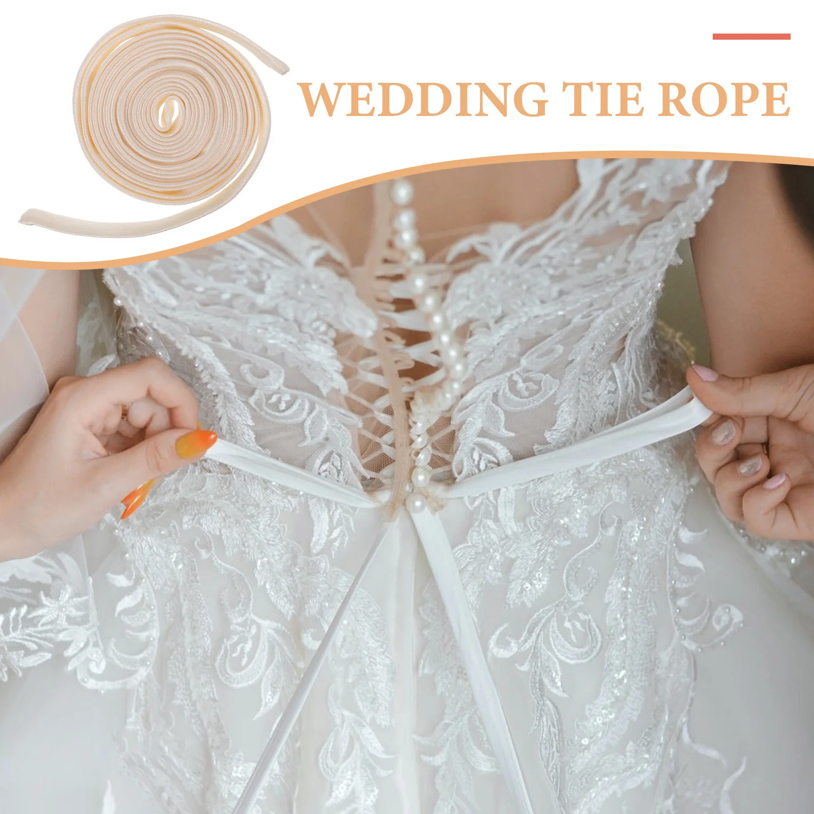 

Luxury Wedding Dress Back Ribbon Cord for Bridal Gown Lacing Straps Comfortable Fit Fashionable Back Tie Accessory Versatile