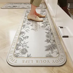 Non-slip Kitchen Rug PU Thickened Leather Kitchen Mat Anti-fatigue Foot Mat Anti-oil and Waterproof Floor Protection Mat