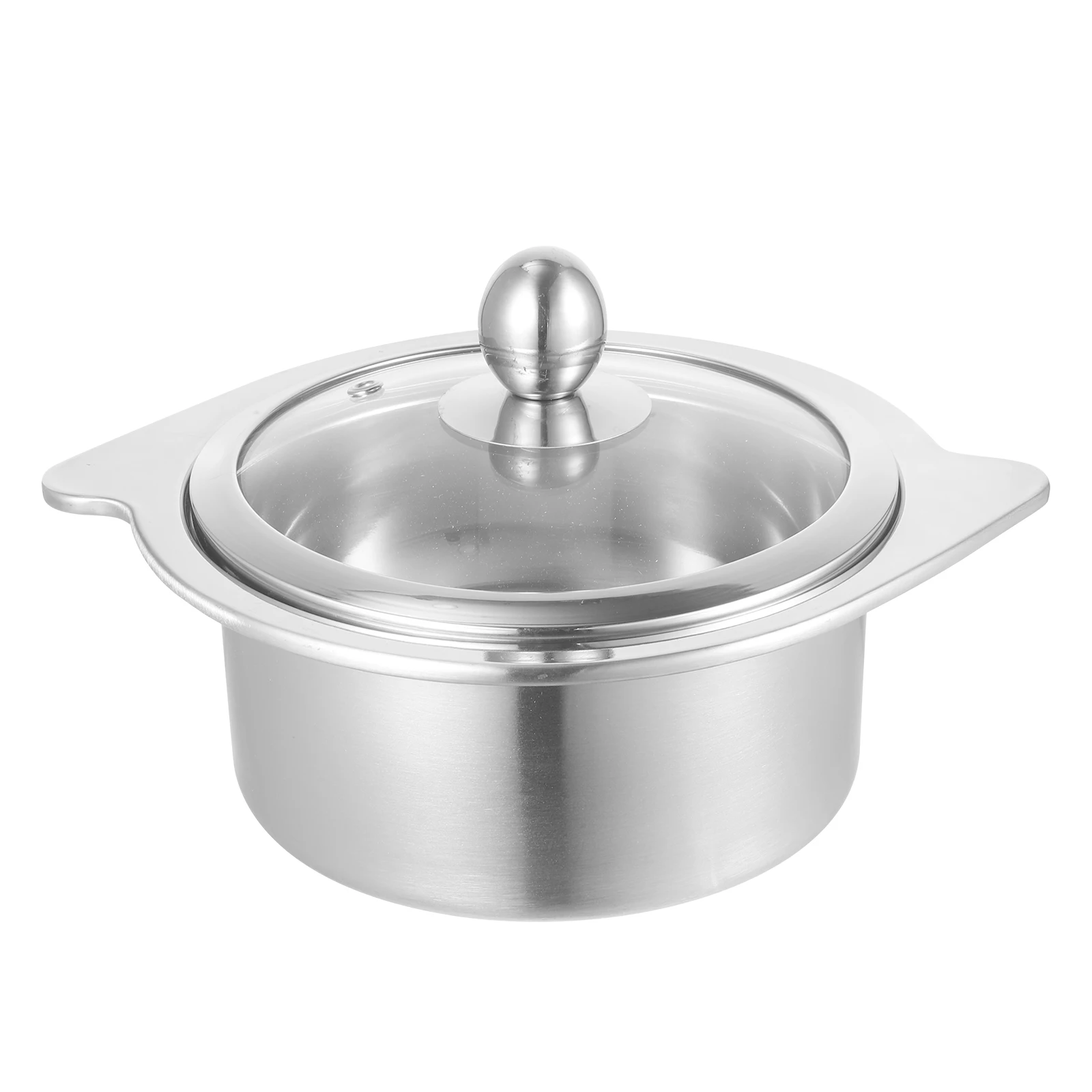

Stainless Steel Small Hot Pot Lid for Induction Cooking Suitable Noodles Soup Stew Kitchen Cookware Stockpot Pan