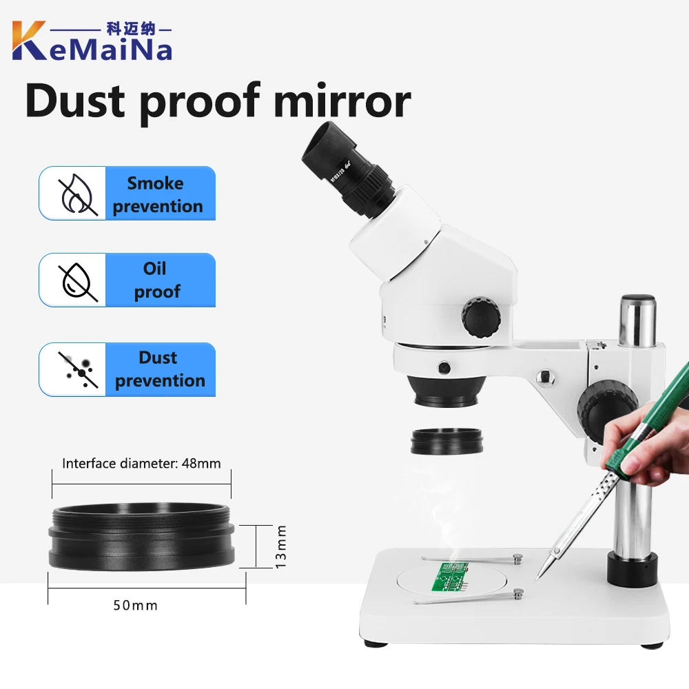 Interface Size 48MM 0.5X 0.7X 0.75X 1.5X 2.0X  Microscope Objective Increase Magnification Decrease Magnification Dust Filter