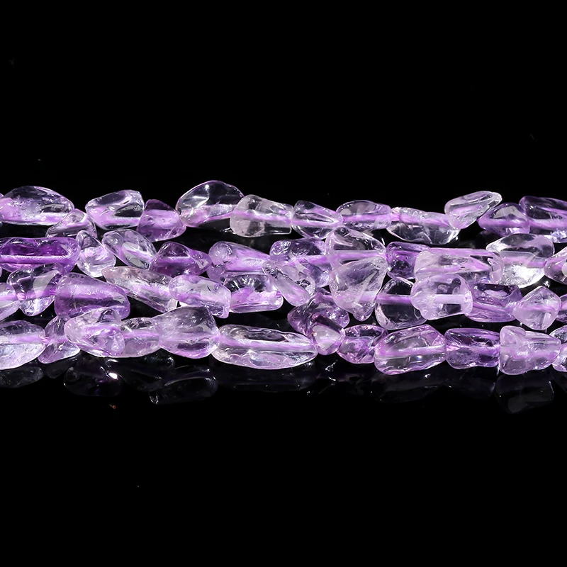 6-8mm Natural Stone Violet Amethyst Irregular Beads Loose Spacer Minerals Bead for Jewelry Making Diy Necklace Bracelet 15 Inch