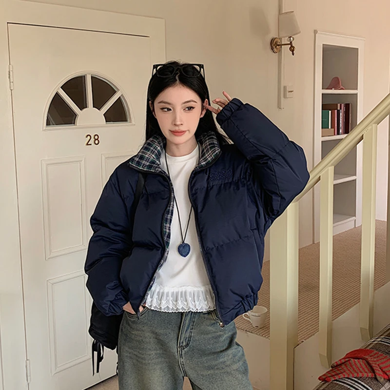 

Parka Invierno Mujer Womens Red Sports Athletic Outdoor Over-The-Knee Puff Fashion Coat Splicing Design Feature Furry Collar Gym