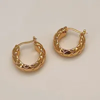 Real 925 Sterling Silver Cross Surface Round Hoop Earrings for Women Minimalist Trendy Fine Jewelry Light Luxury Accessories