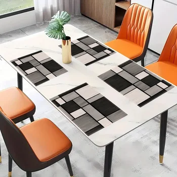Geometric Black Beige Placemats 5