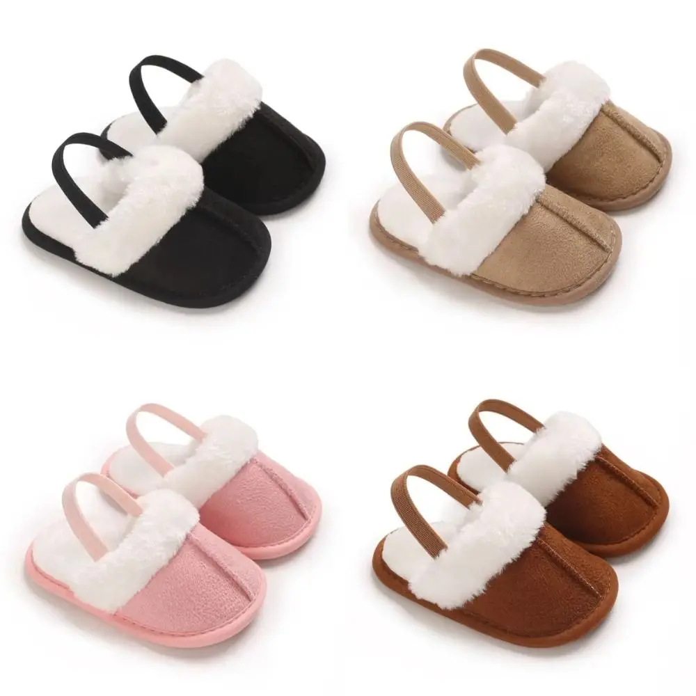 

0-18M Baby Cotton Slippers with Insulation Winter Warm Indoor Walking Shoes Soft Sole Anti-slip Newborn Baby Shoes