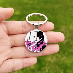 Danganronpa Keychain V1 V2 Anime Figure Dangan Ronpa Glass Cabochon Pendant Key Chain Jewelry Gift