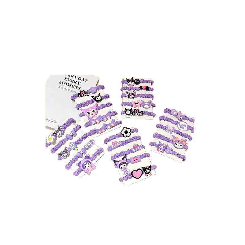 

5pcs Kulomi head rope hair circle little girl high stretch ball head rubber band girl cartoon