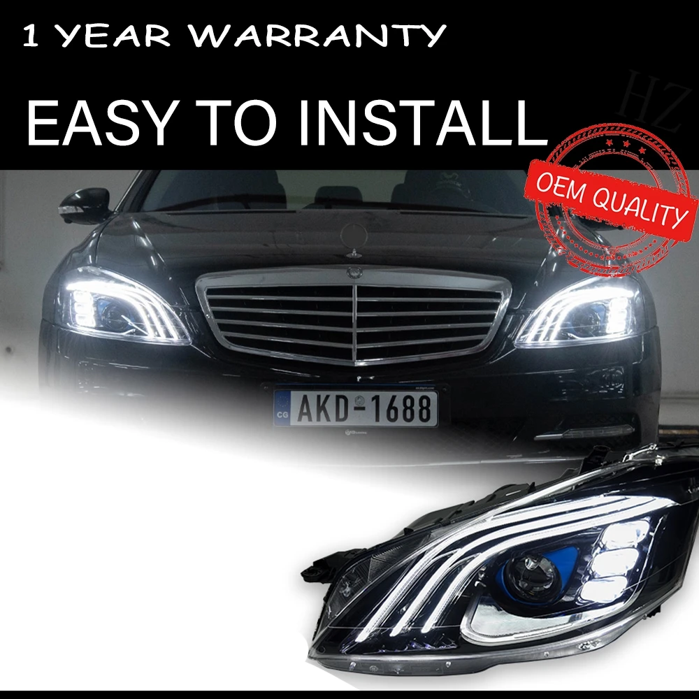 Headlight For Benz W221 2006-2012 S-Class Car автомобильные товары H7 LED DRL Hella 5 Xenon Len Hid H7 S300 S400 Car Accessories