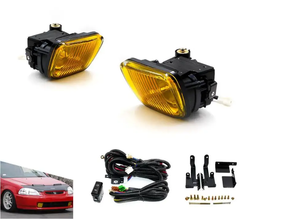 1set car bumper fog lamp for Honda-Civic fog light headlight 1996~1998y wire of harness ON/OFF switch car accessories