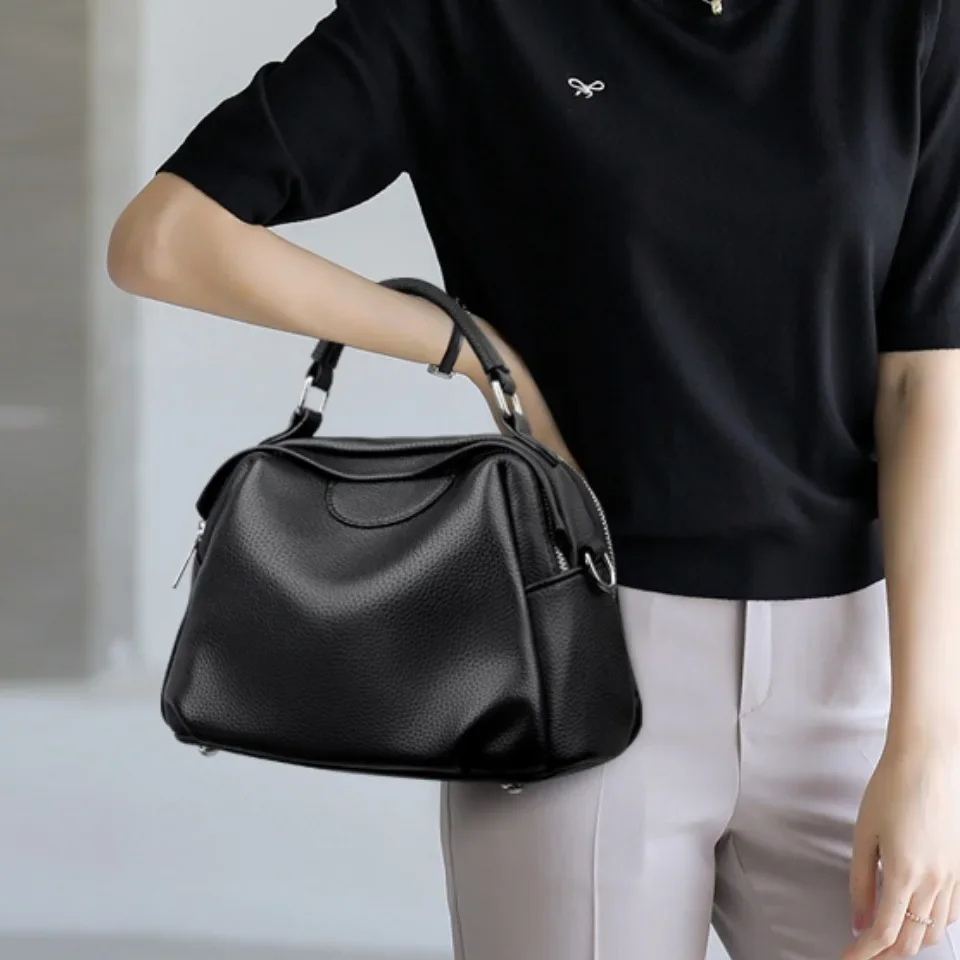 Large Capacity Luxury Leather Women Tote Bag Designer Many Pocket Female Shoulder Messenger Bags Ladies Handbag Sac A Main
