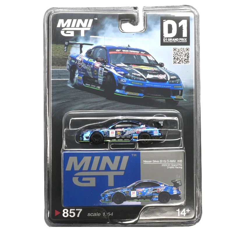 MINIGT 857 1:64 S15 D MAX Racing 2023 D1 Nissan Silvia Литая под давлением модель автомобиля Коллекция игрушек
