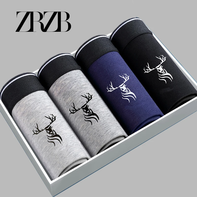 

4pcs Men Underwear Cotton BoxerShorts Hombre Panties Man Breathable Underpants Autumn Comfort Male Boxers Large Size XL-5XL
