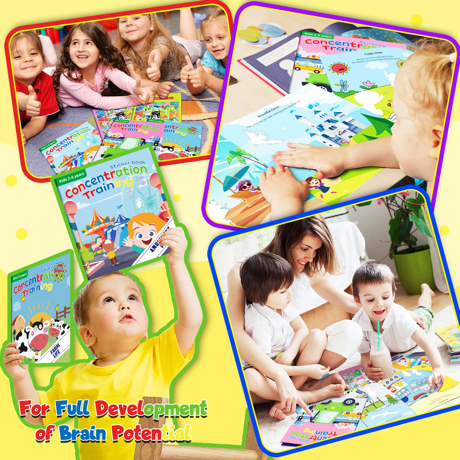 Cognitive Stickers Quiet Book DIY Hands on Puzzle Cartoon Life Skills Children's Concentration Training and Learning Toys