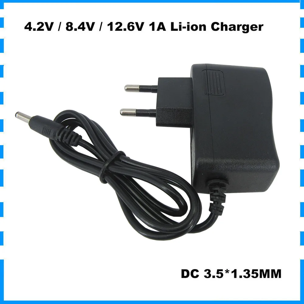 

4.2V 8.4V 12.6V 1A 1000MA Li-ion Charger 1S 2S 3S 3.6V 3.7V 7.4V 12V Lipo lithium 18650 flashlight Wall Charger DC 3.5*1.35MM